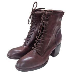 Brown Patricia Nash Sicily Leather Heeled Boot‎ Side Zip 10M/40
